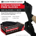 thumbnail image 2 of Salon World Safety Black Nitrile Disposable Gloves, Box of 100, Size Small, 4.0 Mil Thick - Latex Free, Powder Free, Textured Tips, Food Safe, Comfortable, Extra-Strong Protective Working Gloves, 2 of 6