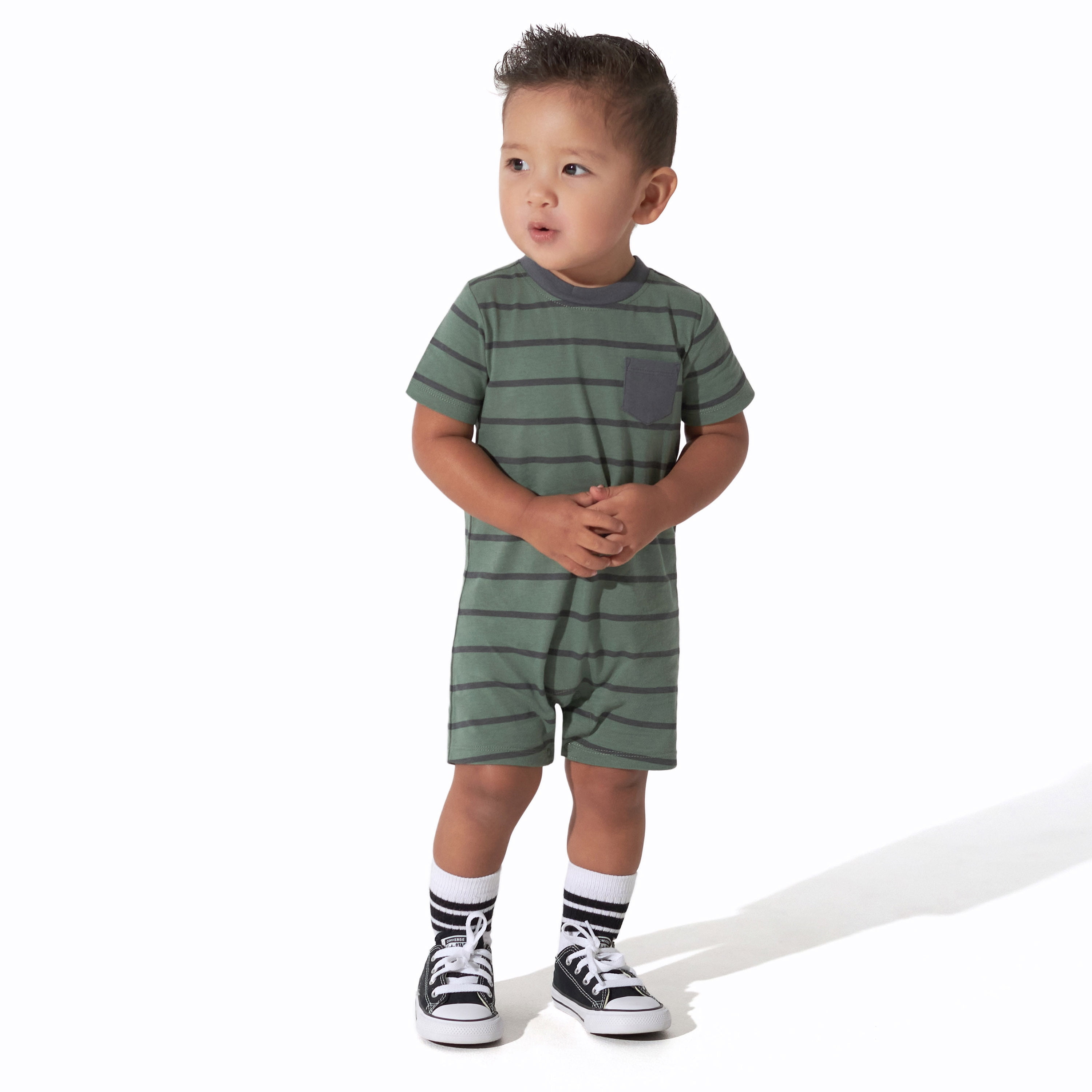 Onesies Brand Baby Boy Short Sleeve and Sleeveless Rompers, 3-Pack, Sizes 0/3 Months - 24 Months