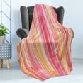 thumbnail image 4 of Pinstripe Soft Flannel Fleece Throw Blanket, Firework Inspired Flame Colors Blended Pastel Tone Lines Messy Design, Cozy Plush for Indoor and Outdoor Use, 50" x 60", Multicolor, by Ambesonne, 4 of 5