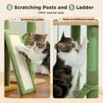 thumbnail image 6 of PAWZ Road 85-112" Cactus Cat Tree Floor to Ceiling Adjustable Climbing Cat Tower Scratching Post 2-Hammocks, Green, 6 of 15