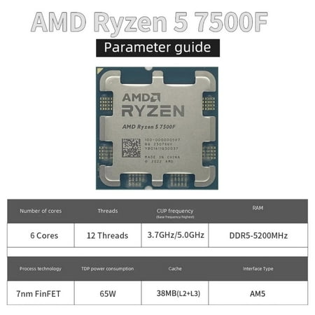 AMD｜エーエムディー AMD Ryzen 5 7500F W/ Wraith Stealth Cooler BOX (6C/ 12T3.7Ghz65W) 100-100000597BOX 返品種別B