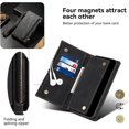 thumbnail image 5 of Wallet Case for Galaxy S25 Plus with RFID Blocking Card Holder, PU Leather Magnetic Flip Zipper Phone Cover - Black, 5 of 6