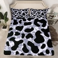 thumbnail image 2 of jejeloiu Leopard Print Full Size Sheets,Abstract Cheetah Pattern Bed Sheets,Gray Black Sheet Sets For Men Women,Breathable Home Decor,4-Piece, 2 of 7