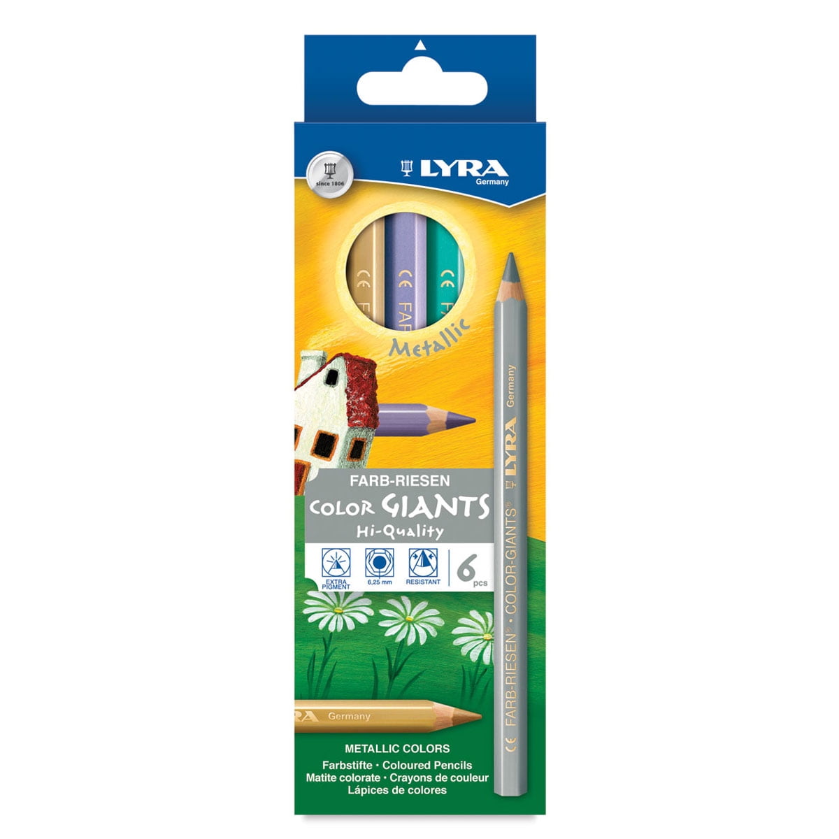 Lyra Super FERBY Colored Pencil Set, 6-Colors, Metallic