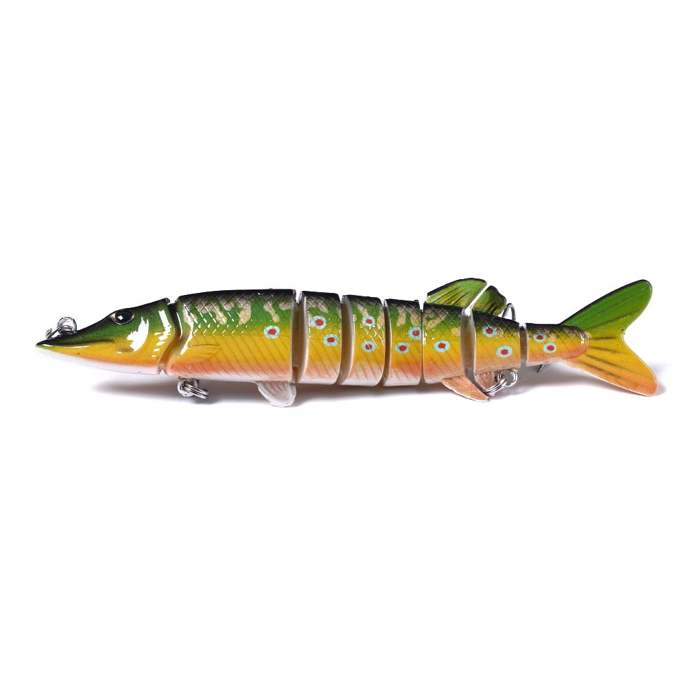 HENGJIA Fishing Lures, 15pcs Large Multi Jointed Fish Fishing Kits Slow Sinking Lifelike Swimbait Freshwater and Saltwater for Trout Bass Lures, 4.92"/0.65oz