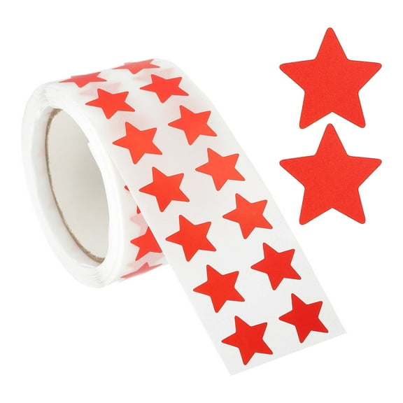 Star Stickers Roll 1/2", 1000 Pcs Self-Adhesive Reward Stickers for Classroom Supplies, Red