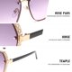 thumbnail image 3 of Gafas de sol de tendencia hueca con personalidad europea y americana de moda, hechas de PC y metal., 3 of 5