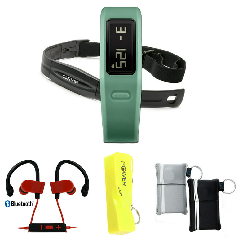 meester Diplomaat barsten Garmin Vivofit Fitness Band Bundle with Heart Rate Monitor - Teal  (010-01225-33) with Wireless Headphones Bluetooth Earbuds Red/Black,  2600mAh Keychain Power Bank & Neoprene Pouch - Walmart.com