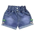 thumbnail image 2 of CYRBOKO Denim Shorts for Toddler Girls, Casual Streth 2025 Elastic Waist Jean Shorts Blue Size 2 T, 2 of 4