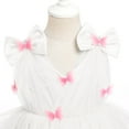 thumbnail image 4 of IBTOM CASTLE Toddler Girls Butterfly Birthday Dress Rainbow Tulle Formal Wedding Party Ruffle Tutu Dresses for Photo Shoot 12-18 Months White, 4 of 9