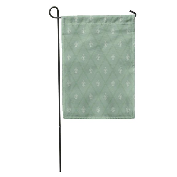 SIDONKU Green Wall Fleur De Lis Pattern Room Ancient Medieval Classic Garden Flag Decorative Flag House Banner 12x18 inch