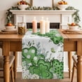 thumbnail image 2 of Table Runner - 108 Inch Long, St. Patrick's Kitchen Dining Table Runner Dresser Scarves, Lucky Shamrock Green Eucalyptus Floral Plants Farmhouse Decor for Coffee Tables Wedding Party Banquet, 2 of 8