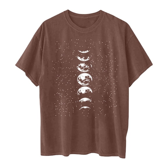 Jamsmile Women T-Shirts Summer Casual Short Sleeve Crew Neck Print T Shirt Soft Comfortable Daily Wear Ladies Loose Tees