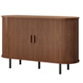thumbnail image 5 of ROGALIS 40" Sliding Tambour Door Buffet Cabinet, Sideboard with Adjustable Shelves for Kitchen Living Room Hallway Entryway, Walnut, 5 of 6