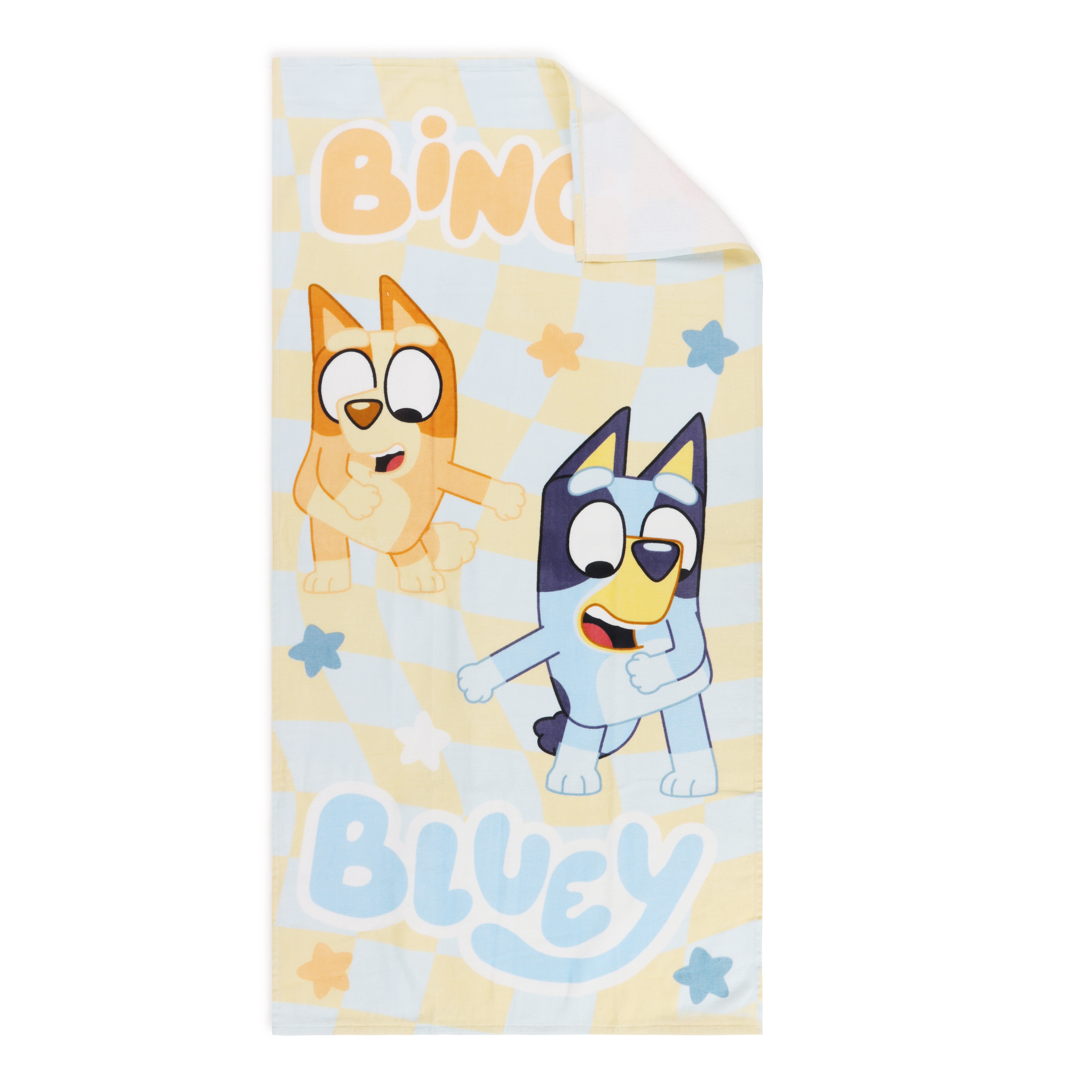 Bluey and Bingo Dance-A-Thon Kids Beach Towel, Cotton, Multicolor, BBC Studios, 28" x 58"