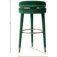 thumbnail image 3 of Meridian Furniture Tabouret de Comptoir en Velours Vert Corail, 3 of 3