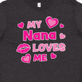 thumbnail image 4 of Inktastic Valentine's Day My Nana Loves Me Hearts and Lips Youth T-Shirt, 4 of 5