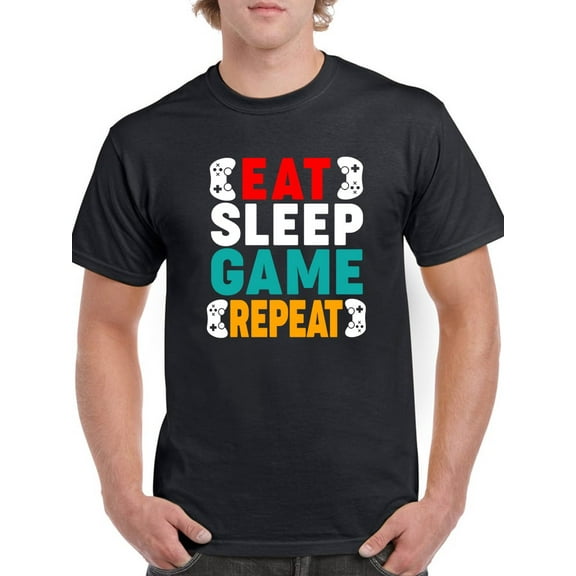 Eat, Sleep, Game, Repeat Men T-Shirt, Male Medium
