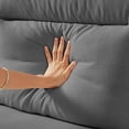 thumbnail image 6 of Modern Snowfleece Velvet Three Seat Sofa Couch with Nailhead Trim, High Back Support, Thick Foam Spring Cushions, Wood Metal Frame, 700LB Capacity, for Living Room Bedroom Office Lounge (Grey), 6 of 9