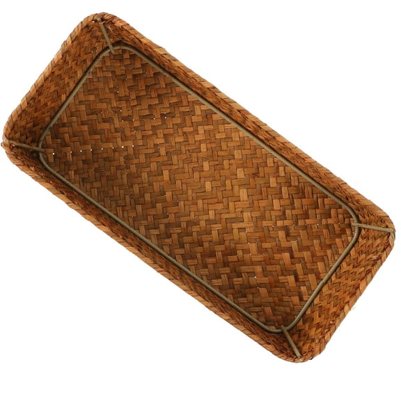 Wicker Cutlery Basket for Kitchen Woven Utensil Holder Storage