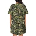thumbnail image 3 of Picia Green Skulls Pajamas Sets for Women Soft Short-Sleeved Pjs with Lounge Shorts Two Piece Sleepwear-Large, 3 of 9
