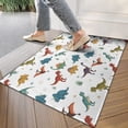 thumbnail image 4 of White Dinosaurs Pterosaurs Plants Pattern Door Rugs,Washable Non Slip Door Mats Indoor,Decorative Door Mats,Entry Mat Indoor for Entrance,Bedroom,Kitchen,Bathroom,17"x30", 4 of 6