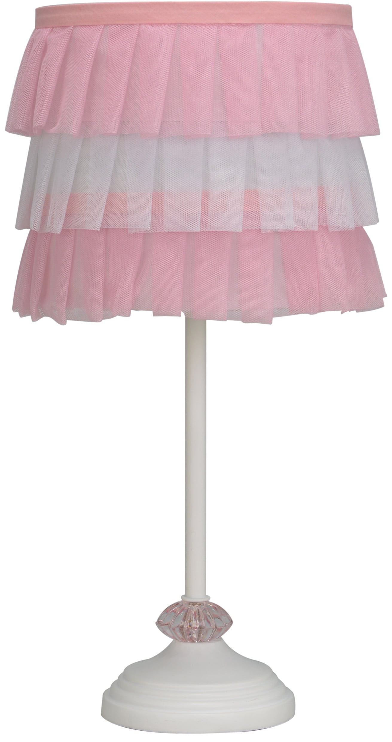 Mainstays Table Lamp With Pink And White Ruffle Shade Com