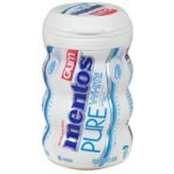 MENTOS GUM 6CT PURE WHITE 50PC. (3.53 Oz.) Pack Of 6