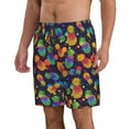thumbnail image 2 of Disketp Men's Swim Trunks Hawaiian Breathable Surf Beach Swimsuits Mesh Lining Beach Shorts with Pockets-Colorful Pineapples1, 2 of 7