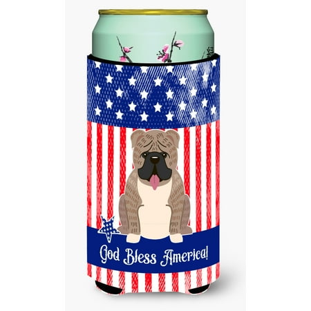 

Carolines Treasures BB3121TBC Patriotic USA English Bulldog Grey Brindle Tall Boy Beverage Insulator Hugger Tall Boy