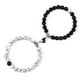 thumbnail image 2 of Conjunto de pulsera de Yin Yang para hombre y mujer, brazalete de amor con imán en forma de corazón de piedra Natural de 8mm, joyería de moda para regalo, 2 of 4