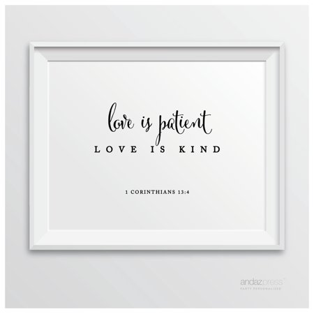 Corinthians 13 4 – Love Is Patient Biblical Quotes Formal Black & White Wedding Signs Corinthians 13 4 – Love Is Patient Biblical Quotes Formal Black & White Wedding Signs