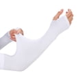 thumbnail image 5 of 1 Pair Unisex Ice Silk Cycling Sleeves Thumbhole Design Solid Color Sun Protection Arm Cover Running Driving Basketball Sports Sleeves, 5 of 7