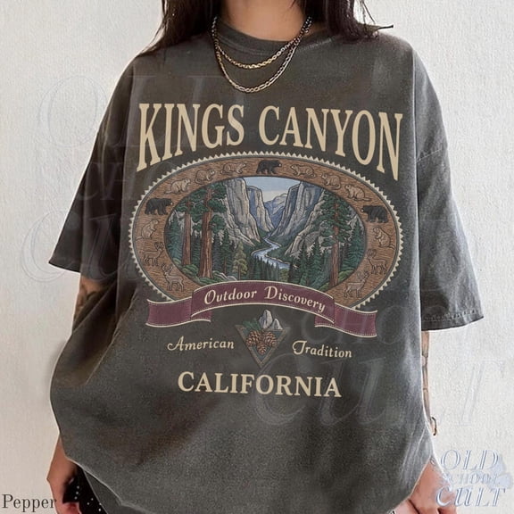 Vintage Kings Canyon National Park Graphic Tshirt, Retro California Nature Landscape 90s Nostalgia Shirt, Unisex Cotton T-Shirt, Sizes S-3XL
