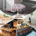 thumbnail image 5 of ZIATUBLE American Flag Round Stool Cover Cushion Zebra Stripes Stretch Circle Chair Slipcover 13"-15" Padded Round Stool Covers for 4th of July Pack of 2 Soft Bar Stool Seat Cover, 5 of 6