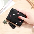 thumbnail image 5 of Girl Zipper Tassel Pu Leather Short  Wallet Small Wallet Coin Purse BLUE, 5 of 8