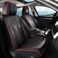 thumbnail image 3 of Coverado Black&Red Car Seat Covers Full Set, Waterproof Premium Leather Front and Back Seat Protectors, Designer Auto Interior Accessories, Universal Fit Most Cars Sedan SUVs Pick-up Trucks, 3 of 14