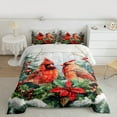 thumbnail image 2 of Manfei Red Robin Bird Queen Comforter Set, Winter Snowflake Bedding Sets, Merry Christmas Reversible Bedding Comforter Set, Super Cozy Room Decor, 3-Piece, 2 of 8