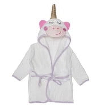 EVERYDAY KIDS Hooded Baby Toddler Bathrobe - Unicorn with Horn
