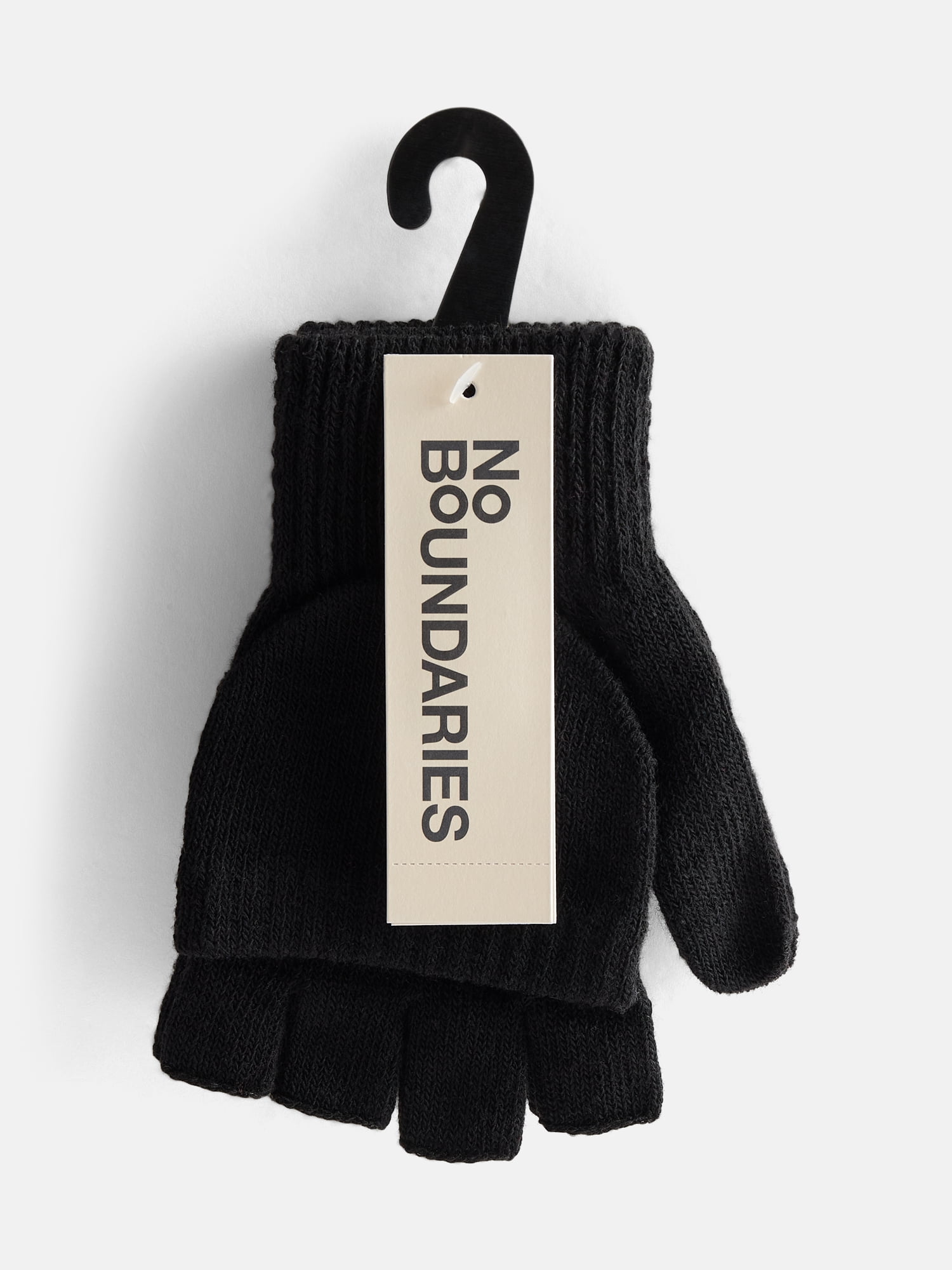 No Boundaries Women's Ribbed Knit Pop Top Mittens