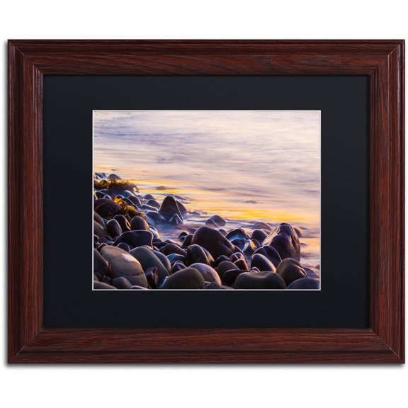 Trademark Fine Art "Wet Rock Reflections" Canvas Art by Chris Moyer, Black Matte, Wood Frame