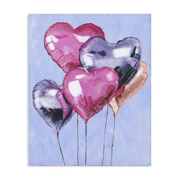 Stupell Industries Eclectic Heart Balloons Celebration Canvas Art, 16 x 20, by Michael Willett