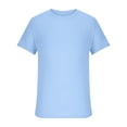 thumbnail image 5 of Bxsruta Men's Waffle Knit Short Sleeve Crew Neck Loose Fit Pullover T Shirt Comfy Polyester Daily Tops, 5 of 7