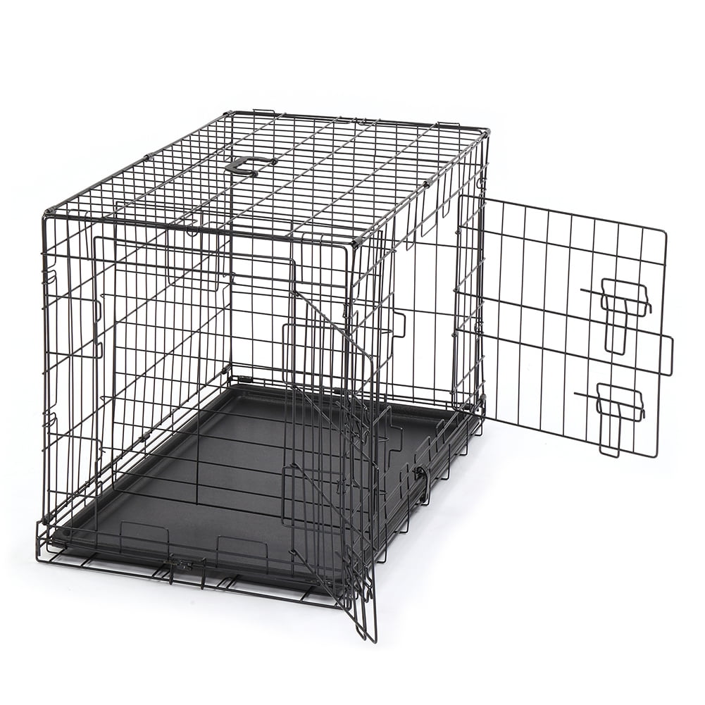 Kepooman Dog Crate Dog Cage Pet Crate for Large Dogs Folding Metal Pet Cage Double Door W/Divider Panel Indoor Outdoor Dog Kennel Leak-Proof Plastic Tray Wire Animal Cage (Black Dog Playpen, 30") Kepooman Dog Crate Dog Cage Pet Crate for Large Dogs Folding Metal Pet Cage Double Door W/Divider Panel Indoor Outdoor Dog Kennel Leak-Proof Plastic Tray Wire Animal Cage (Black Dog Playpen, 30")