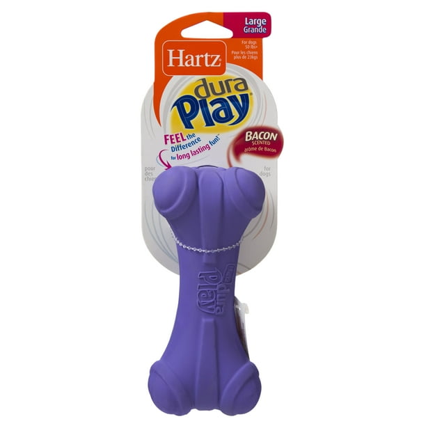 Hartz Duraplay Bacon Scented Dog Bone Toy, Large