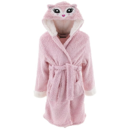 dELiA*s Girls Cat Pink Hooded Sherpa Bathrobe (Best Bathrobe For Her)