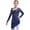 Navy Blue, variant on Girls Sparkly Figure Ice Skating Dress Mesh Long Sleeve Irregular Hem Ballet Lyrical Dress Ballroom Dancewear Burgundy 8