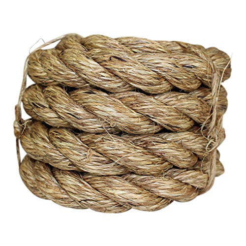 Tree Hanging Swing Tan Brown Natural Rope 1/4 in x 600 ft Dock Climbing Twisted Manila Rope Hemp Rope Decorative Landscaping Thick Heavy Duty Rustic Outdoor Cordage for Craft - SGT KNOTS 