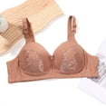 thumbnail image 2 of Eashery Plus Size Bras for Women Women's Plus Size Full Coverage Underwire Unlined Minimizer Lace Bra Brown 46, 2 of 5