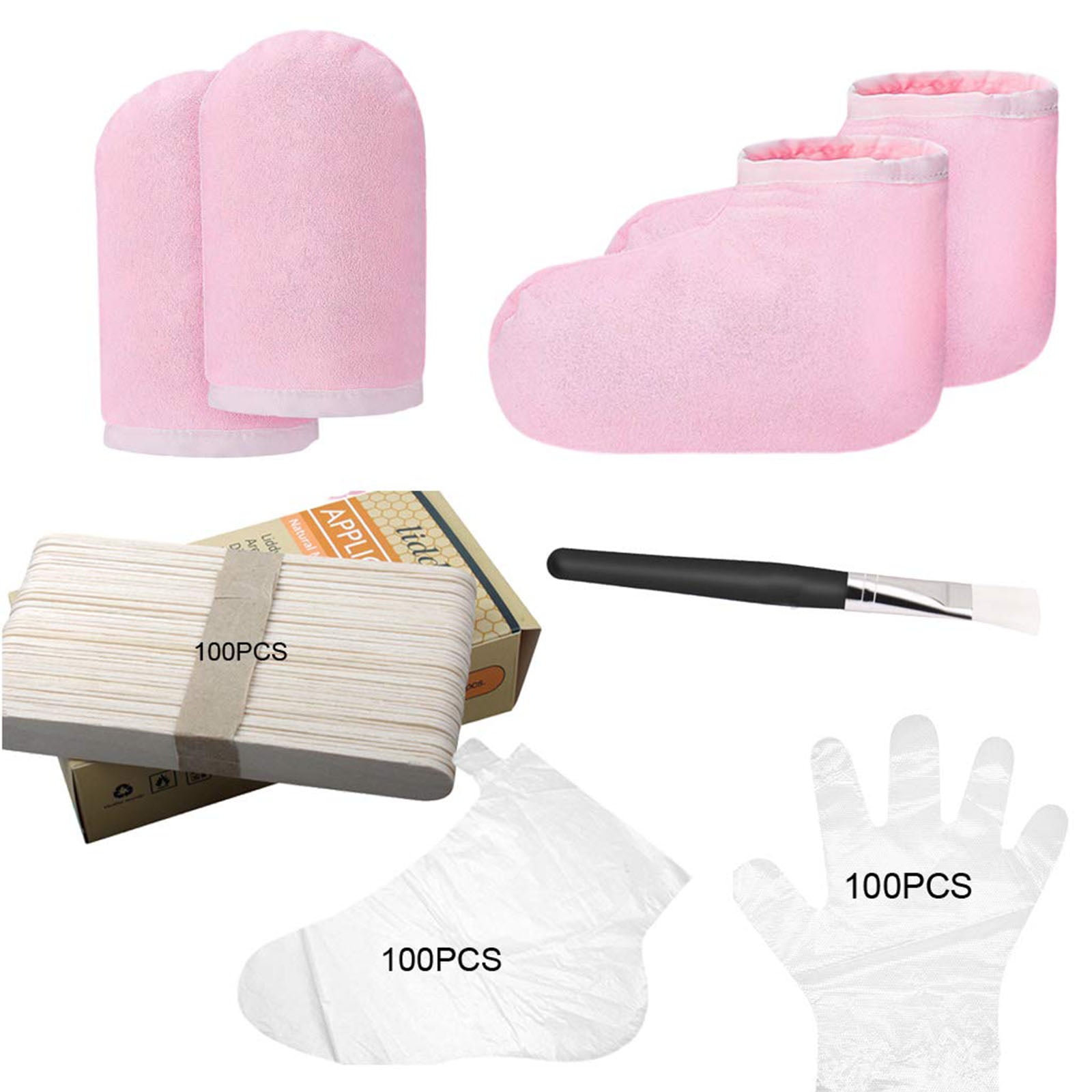 Paraffin Wax Melting Gloves Booties Cotton for Care Home Use Pink